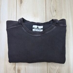 American Giant Mens Waffle Back Thermal Knit Shirt Gray Size XL Sweater Crewneck